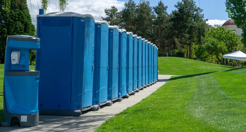 there may be restrictions on where porta potty rental units can be placed at certain event venues